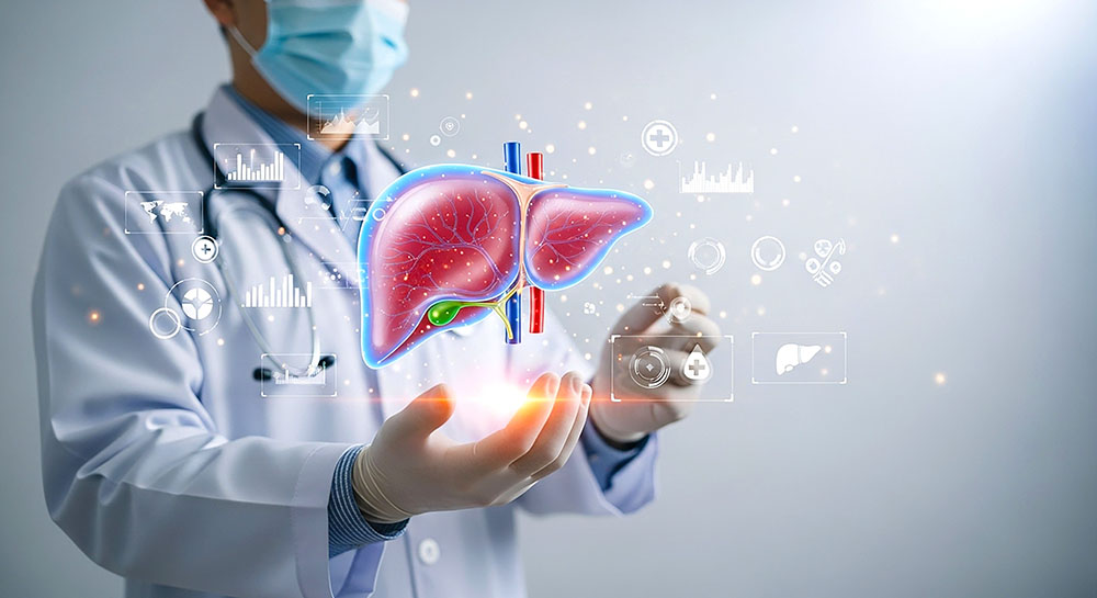 Doctor with liver