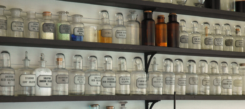 Old chemistry bottles