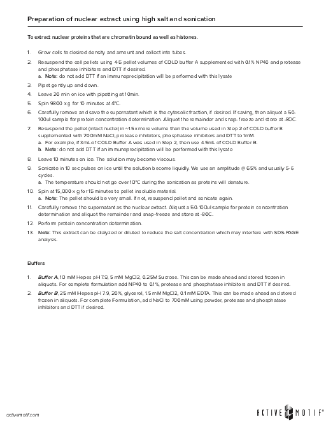 Preparation of Nuclear Extract Using High Salt and Sonication