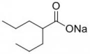 Chemical structure of valproic acid, sodium salt.