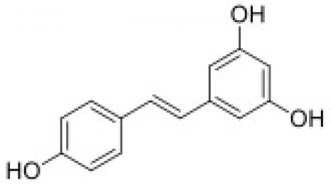 Chemical structure of resveratrol.