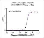 AbFlex SARS-CoV-2 Spike Antibody (rAb) (AM038105) tested by ELISA using SARS Spike protein RBD.